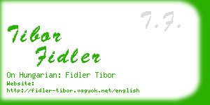 tibor fidler business card